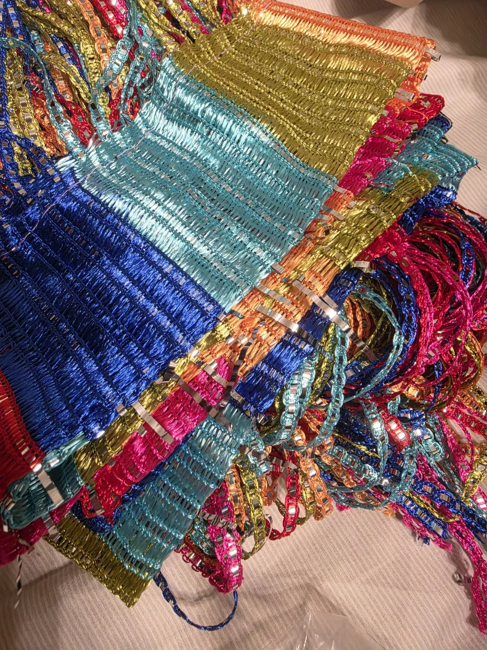 Multicolor String Curtain Panel - Vibrant Rainbow Home Wall Decor